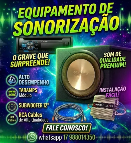 Som Automotivo Pionner com Subwoofer 