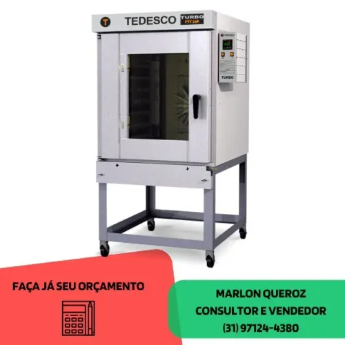 Forno Turbo 8 Esteiras a Gás Tedesco