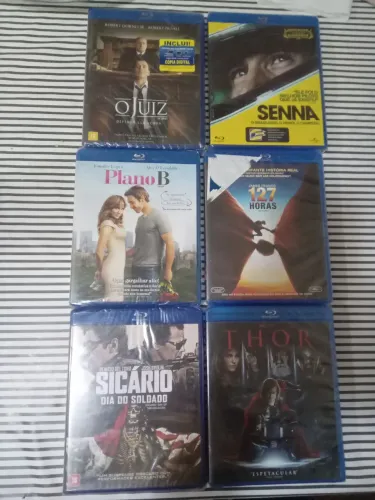 Lote 6 blu-ray novos lacrados Senna Juiz Plano B 127 Horas Sicario Thor