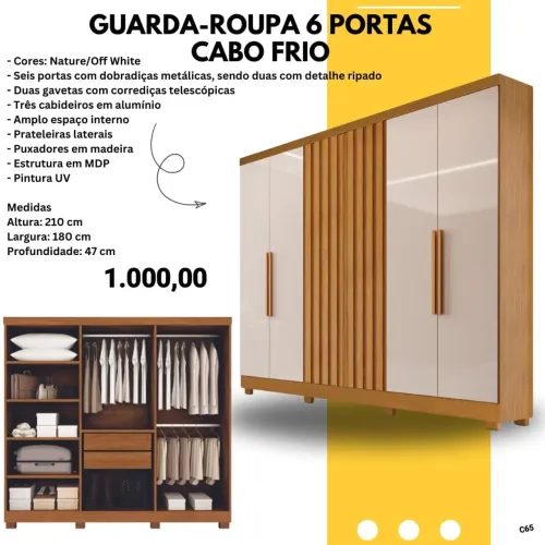 Guarda roupas ripado Cabofrio 1.80m / pague na entrega