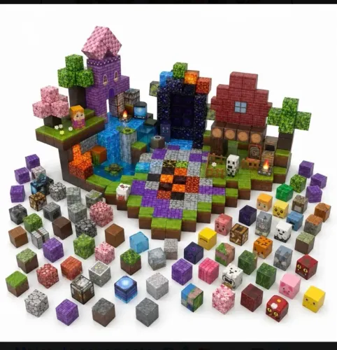 Blocos Minecraft magnético 200 peças