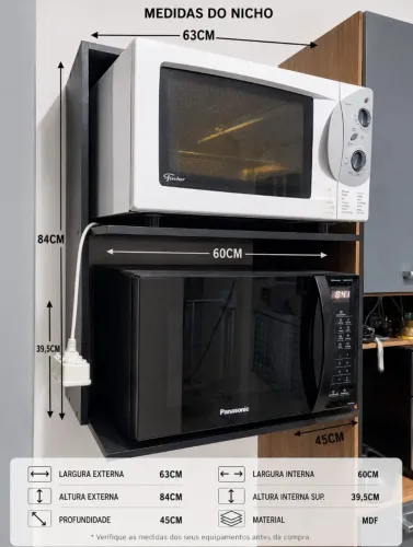 Nicho aéreo para forno e microondas
