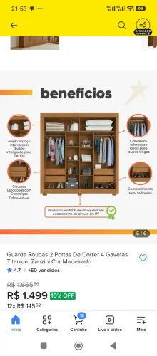 Vendo guarda roupa semi novo 