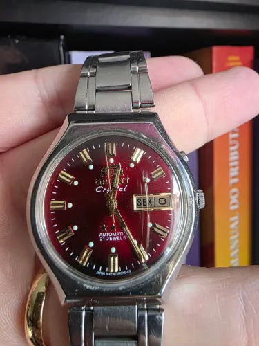 Orient Crystal Automático 21 Rubis - Vermelho Raro
