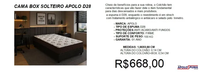 Conjunto solteiro D28 a pronta entrega - Parcele sem juros!