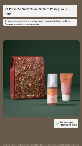 KIT PRESENTE NATAL CUIDE SE BEM PESSEGURA DO BOTICÁRIO.