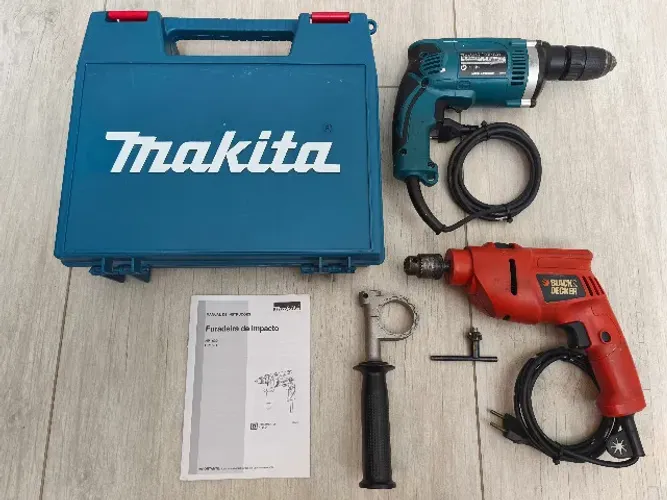 Furadeira Makita HP1631 (710W) 220v + Black Decker (480W) 220V | Maleta + Acessórios