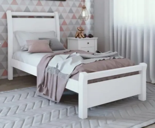 Cama Solteiro Laca Branca