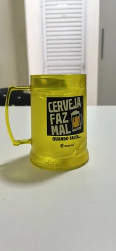 Caneca Térmica Chopp/Cerveja com Gel Congelante BrasFoot ? Amarela Fun