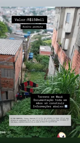 Terreno a venda em Mauá 