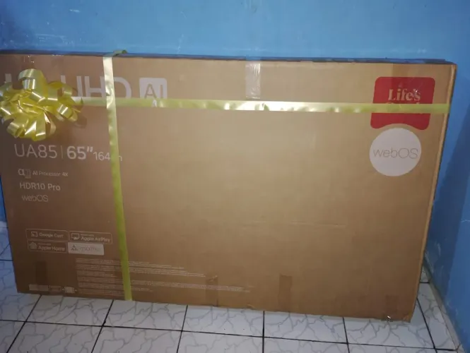 Uma TV marca LG 65 polegadas