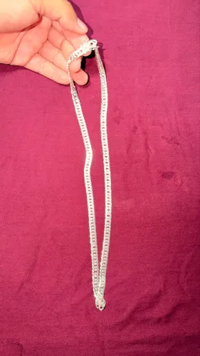 Corrente de prata fecho gaveta 10mm 60cm Prata 925 Legítima
