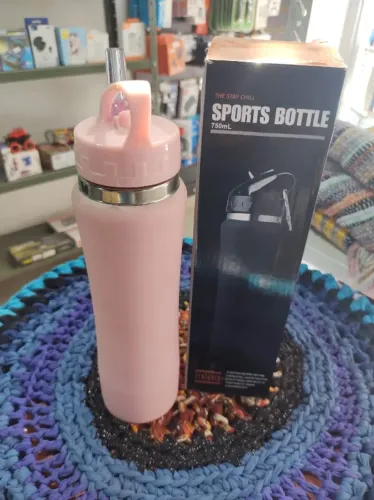 Garrafa Térmica Sport Bottle 750ml Rosa Aço Inox Quente e Frio
