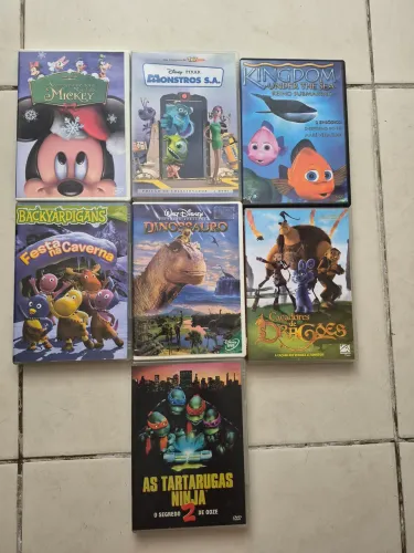 DVD Mickey,Monstros Backardigans, Dinossauro, Tartarugas Dragões. 