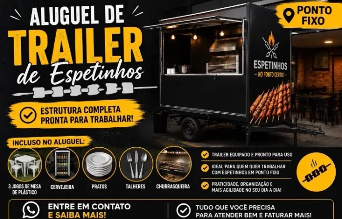 Trailer de espetinhos para alugar