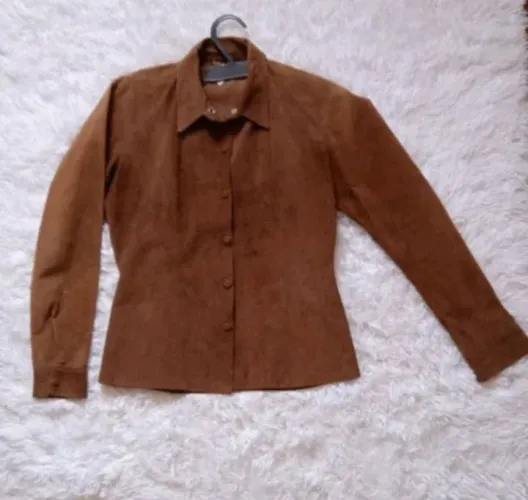 Camisa de couro camurca marron Philipe Martin