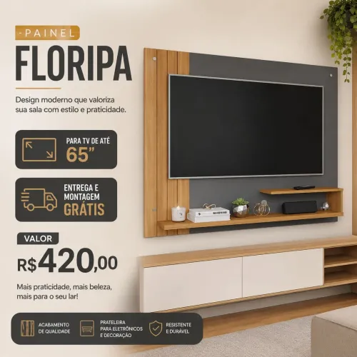 Painel para TV 65 polegadas