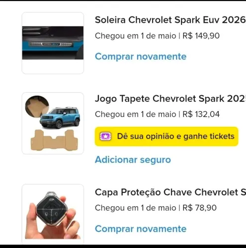 Chevrolet spark acessórios