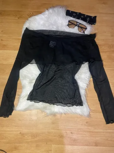 Blusa tule preta ciganinha