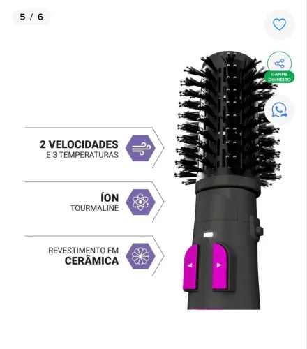 Escova secadora giratória