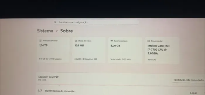 COMPUTADOR MONTADO! i7-700 SSD1TB