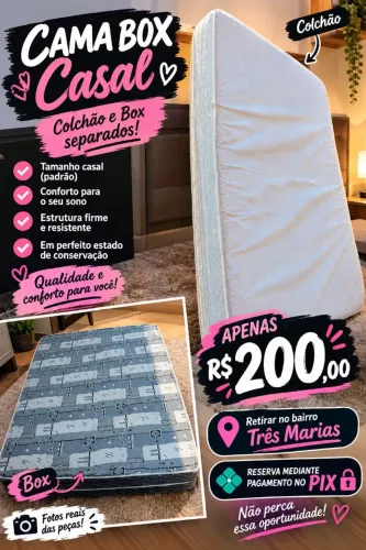 Cama box casal (fotos reais).