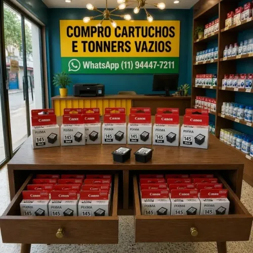Cartucho de tinta para impressora Canon, modelo 145, Preto