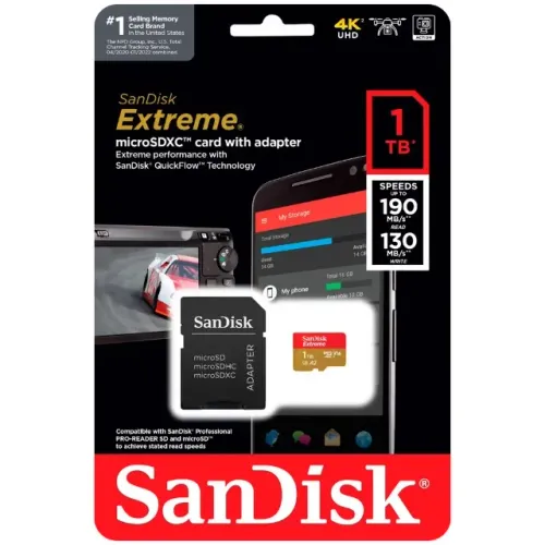 Cartão de Memória Micro SD Sandisk Extreme V30 A2 U3 1TB 4K UHD