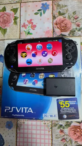 PS Vita - Desbloqueado - Na caixa e com cabos