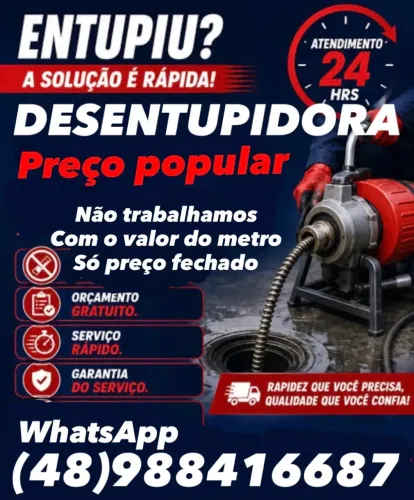 Desentupidora e limpeza de fossa 70% de desconto!!!