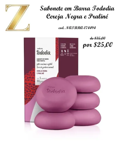 SABONETE NATURA TD CEREJA NEGRA C/05UND 90GR