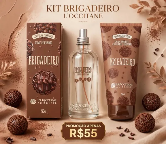 Sabonete esfoliante e Body Splash Brigadeiro