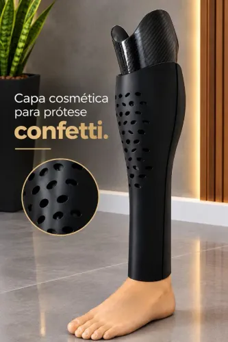 CAPA PARA PRÓTESE FONFETTI PRETA