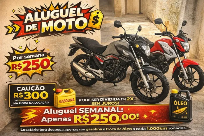 ALUGUEL/LOCAÇÃO de moto titan 160 - locação de moto - alugo moto - r$250,00 - venda moto