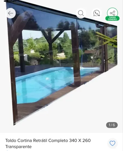 Toldo Cortina Retrátil Transparente 340x260 - TCR Toldos - Pouco Uso