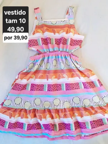 Vestido infantil frutinhas tam. 10