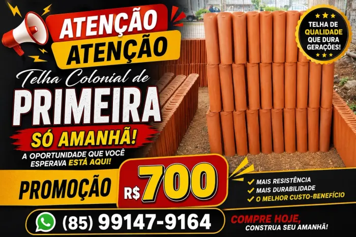 Telha colonial de primeira produção