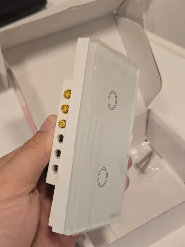 Interruptor Inteligente 4x2, Touch Wi-Fi, 2 Módulos, Bivolt, Branco Steck SMCI2BS1