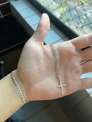 Kit corrente e pulseira de prata 