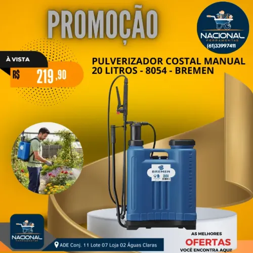 Pulverizador a Bateria Lynus PL-18B 18L Alta Autonomia Costal Potente Novo