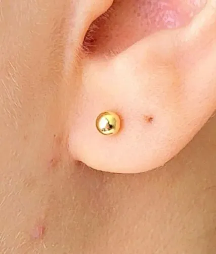 Brinco Bolinha 5mm Ouro 18k