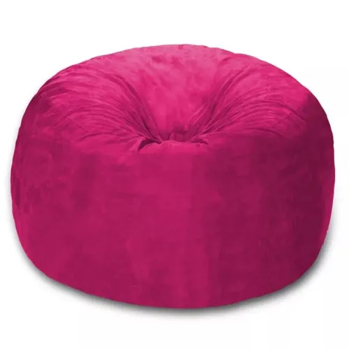 Puff Redondo 80x20 Em Suede Pink Com Enchimento