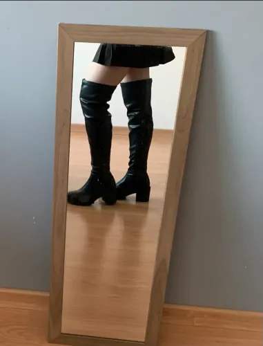 bota de couro longa