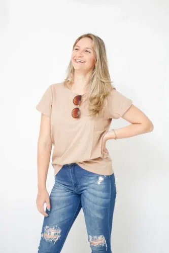 Camiseta Feminina T-Shirt 100% Algodão Premium - Várias Cores