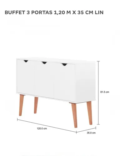 BUFFET 3 PORTAS 1,20 M X 35