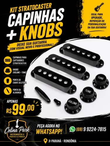 Kit Capinhas e Knobs Guitarra Stratocaster