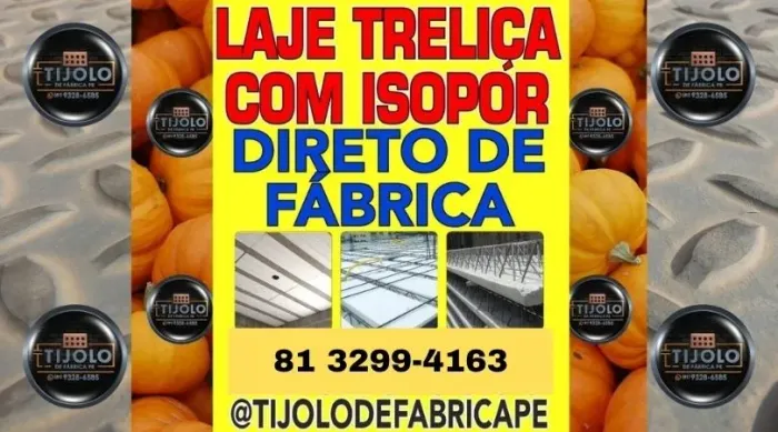 laje treliça com isopor direto de fábrica só pague na entrega 