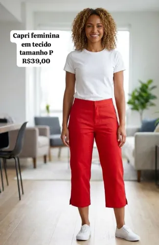 Capri feminina tamanho P em tecido