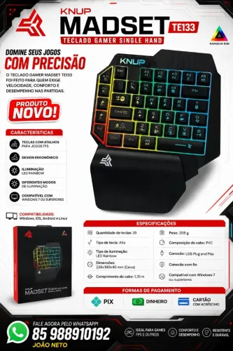 Teclado gamer Madset singler novos 