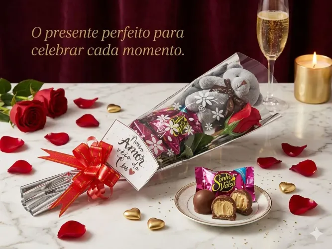 Mini Buquê Lindo amor - Dia dos Namorados